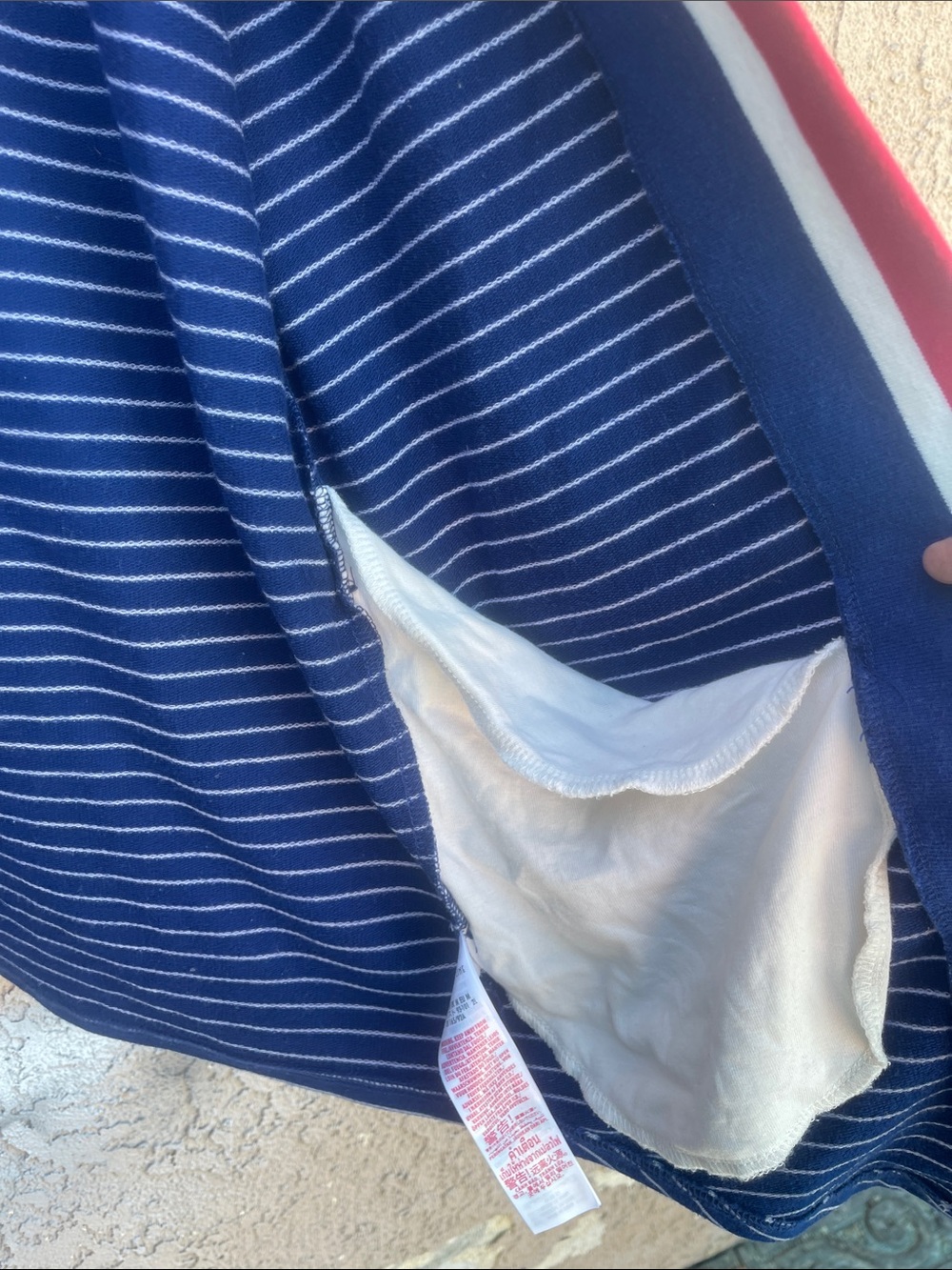 Disney Cruise Kine Navy Striped Open Cardigan Minnie Mouse Red & White Trim - Picture 7 of 8